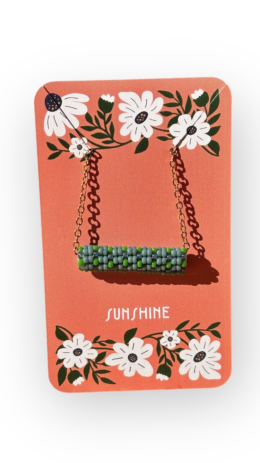 Blue Green Bar necklace