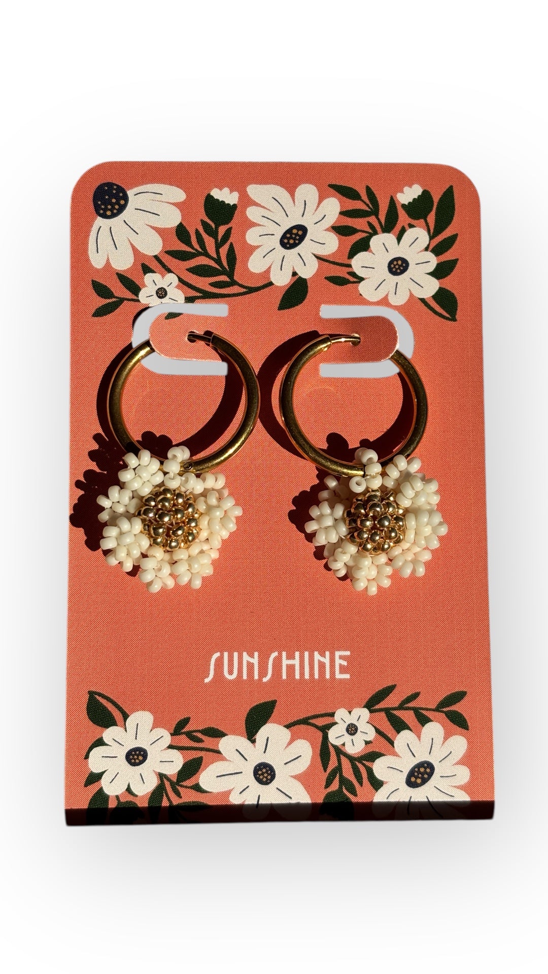 3D White Daisy Dangles
