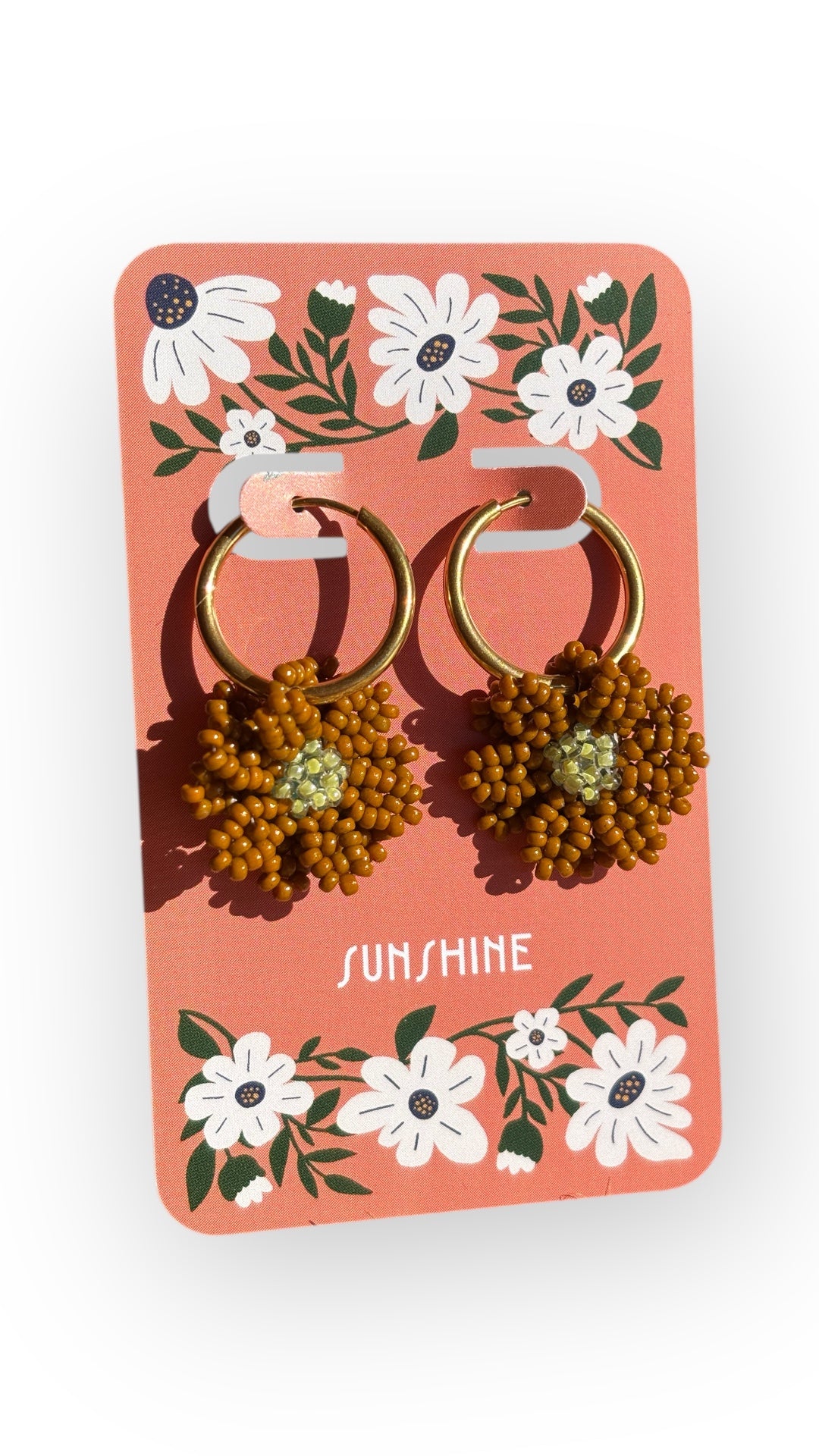 3D Brown Daisy Dangles