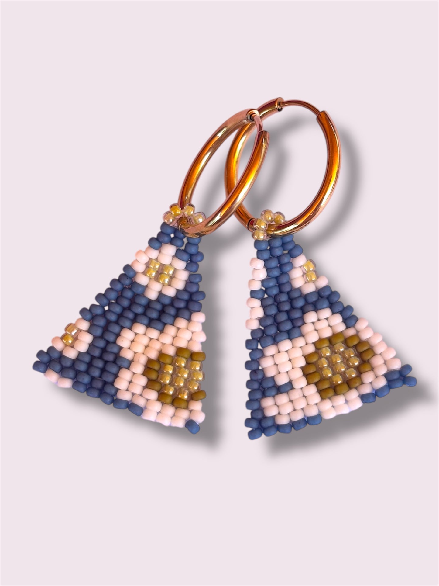 Retro Blue Floral Dangles