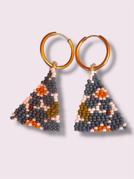Blue Textile Floral Dangles