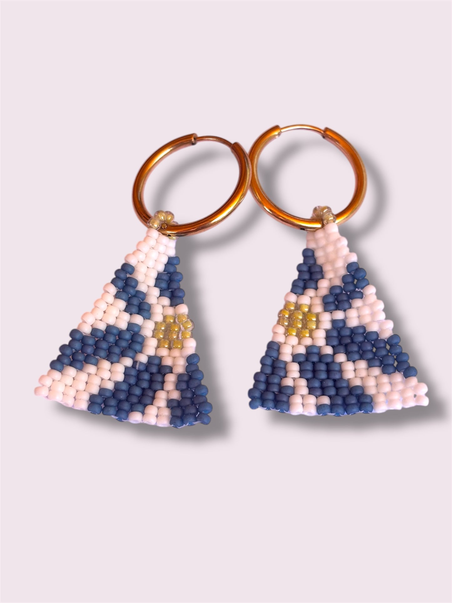 Retro Blue Sunflower Dangles