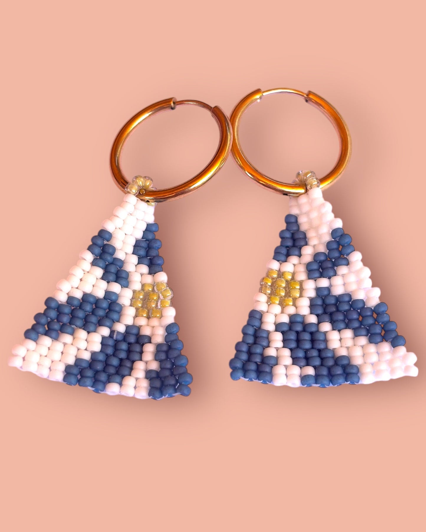 Retro Blue Sunflower Dangles