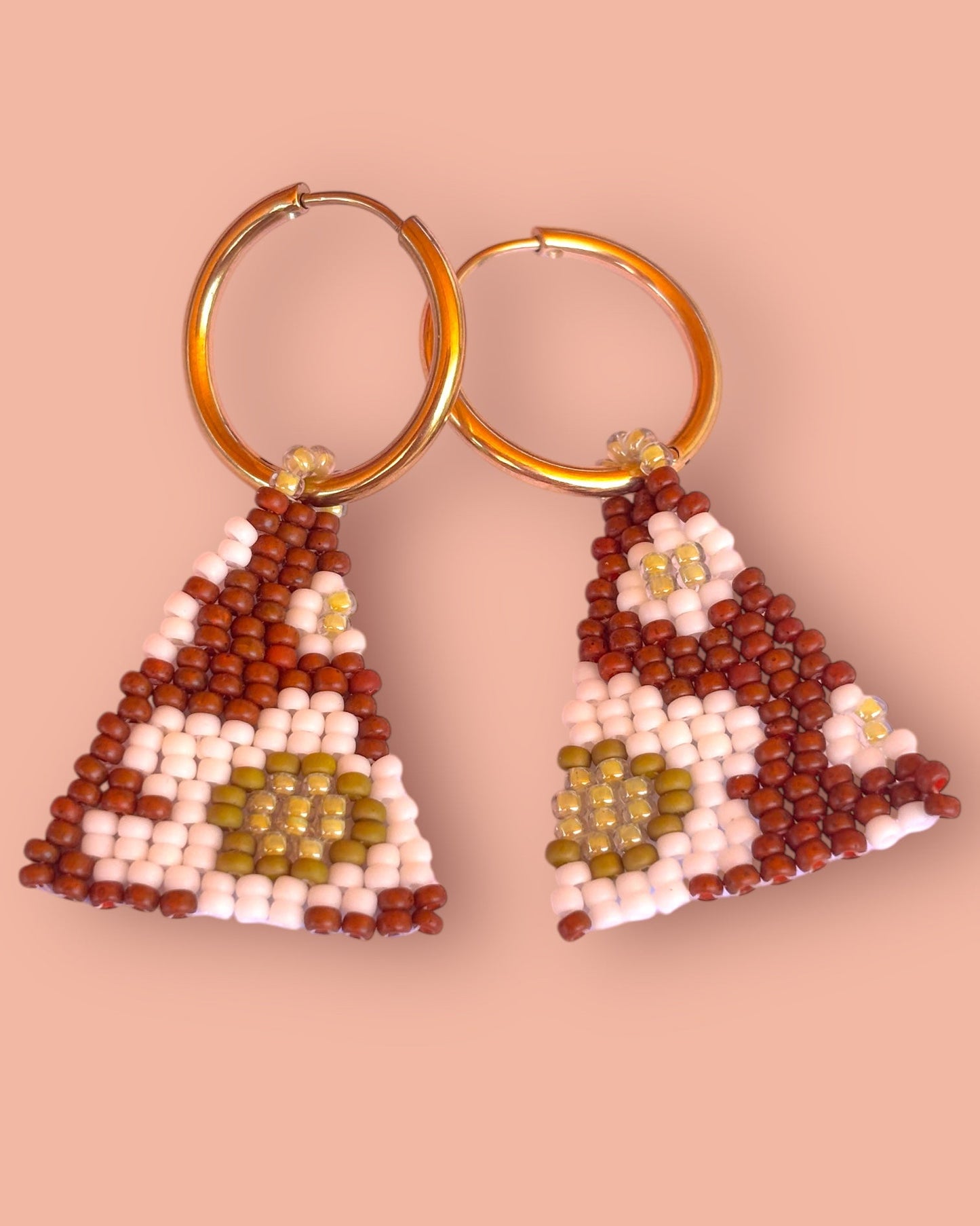 Retro Brown Floral Dangles