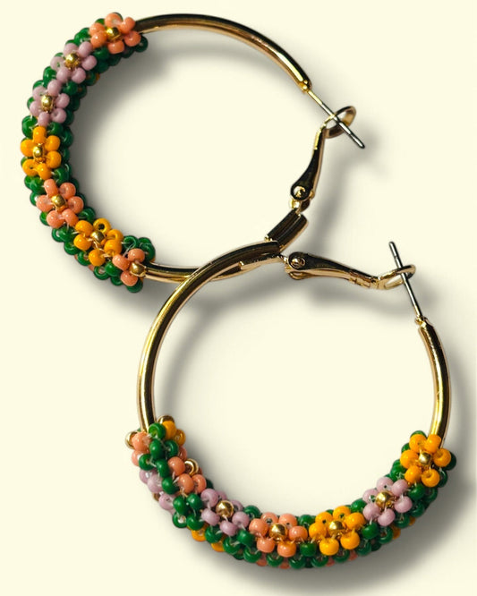 Forest Floral Hoop Earrings