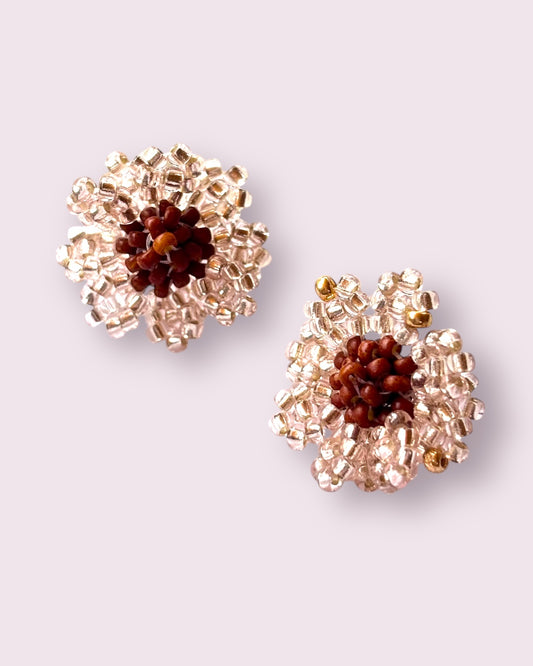 Sparkley Pink Everlasting Daisy Studs