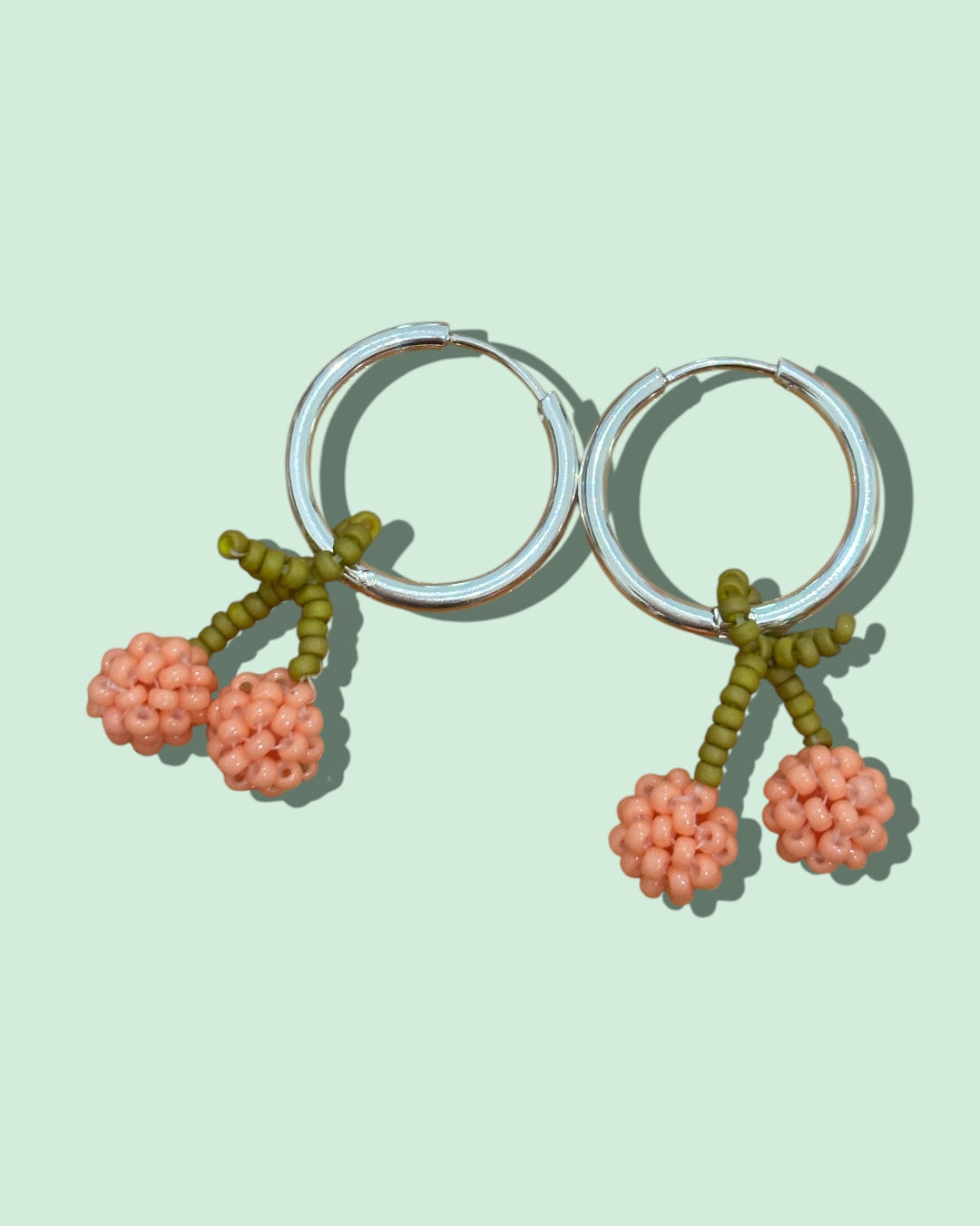 3D Coral Cherry Dangles