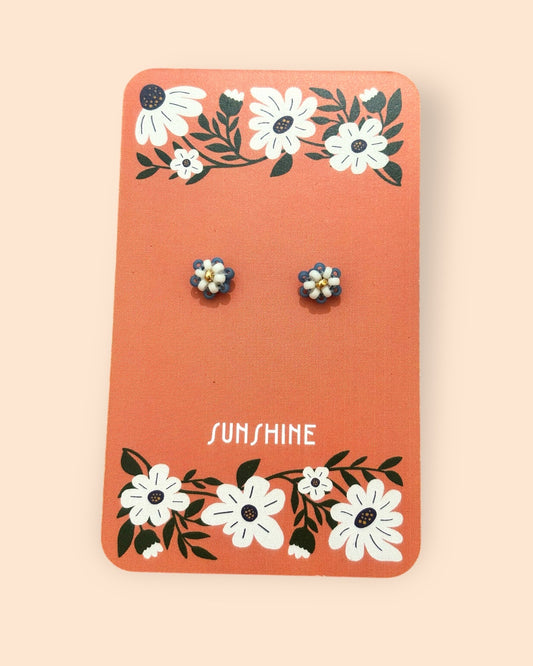 Teeny Tiny Blue Daisy Studs