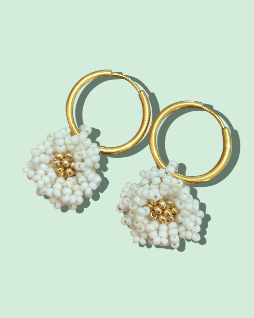 3D White Daisy Dangles