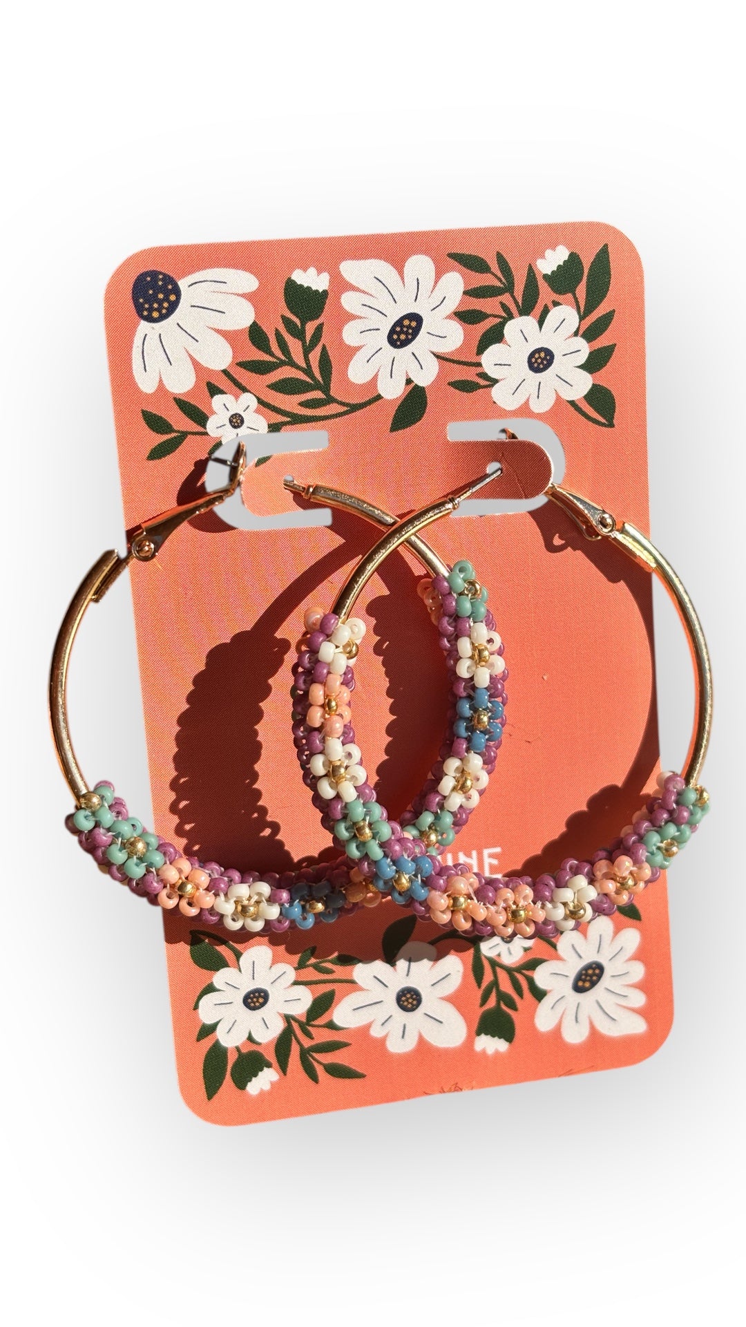 Magnolia Floral Hoop Earrings