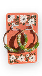 Light Green Floral Hoop Earrings
