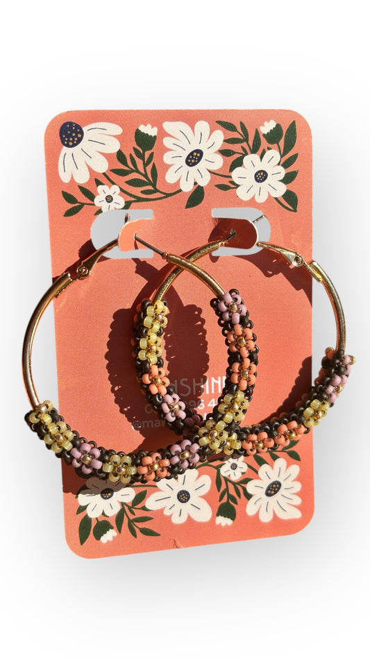 Stylish Floral Hoop Earrings