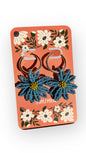 Large 3D Blue Wildflower Dangles