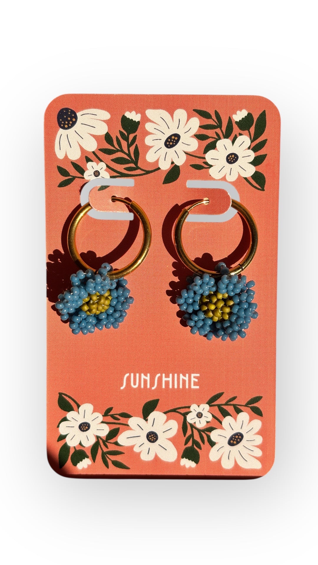 3D Blue Daisy Dangles