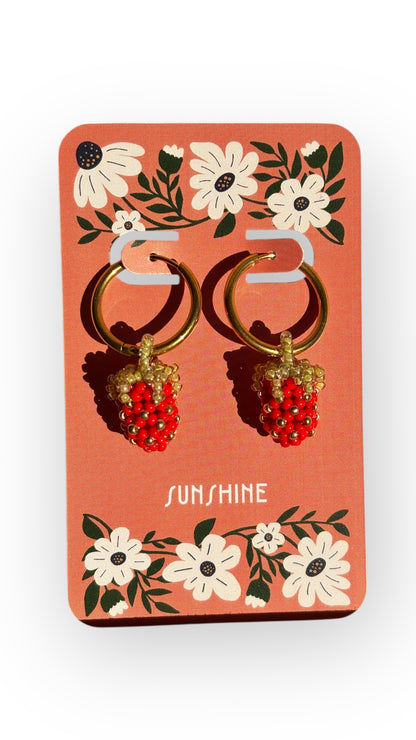 3D Red Strawberry Dangles