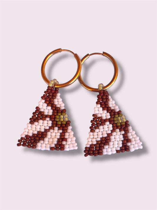 Retro Brown Sunflower Dangles