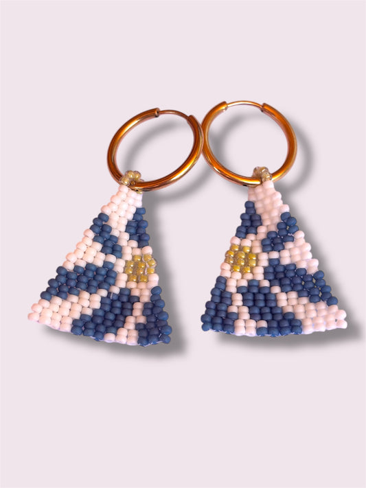 Retro Blue Sunflower Dangles