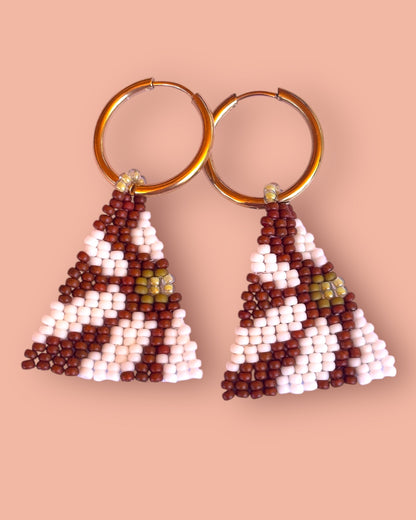 Retro Brown Sunflower Dangles