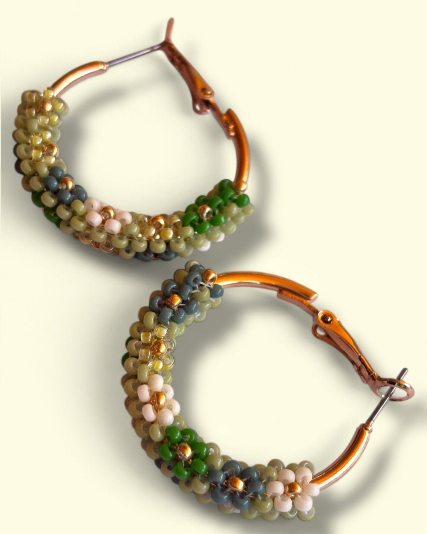 Leafy Floral Hoop Earrings