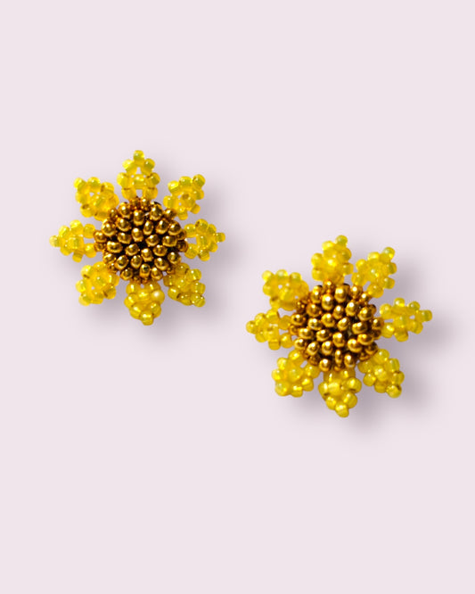 Yellow Everlasting Daisy Studs